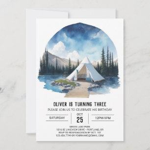 Campout under the Starlit Sky Birthday Invitation