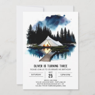 Campout Under the Stars Birthday Invitation