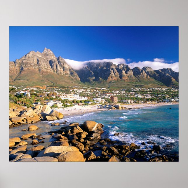 Camps Bay Beach And The Twelve Apostles Range Poster (Front)