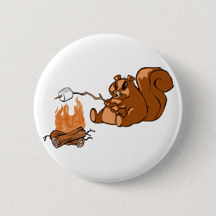 Campsite Beaver Button