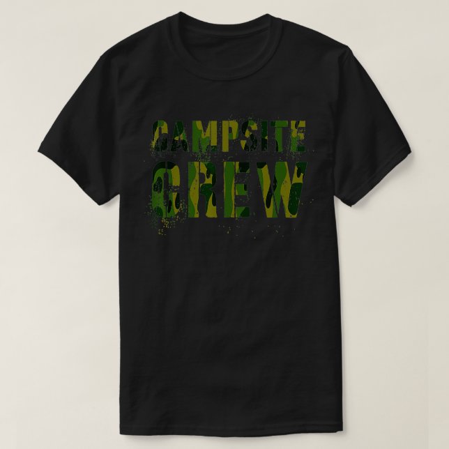 CAMPSITE CREW Camo Summer Staff Counselor Teacher  T-Shirt (Design Front)