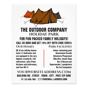 Campsite, Holiday Park Advertising Flyer