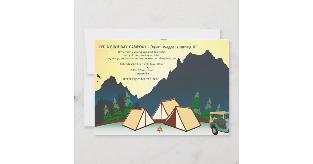 Campsite Invitation | Zazzle