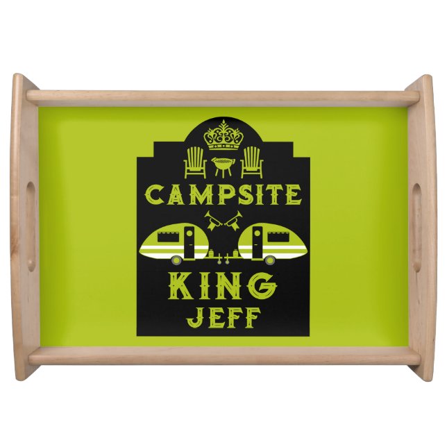 Campsite King Gifts For Campers Serving Tray (Front)