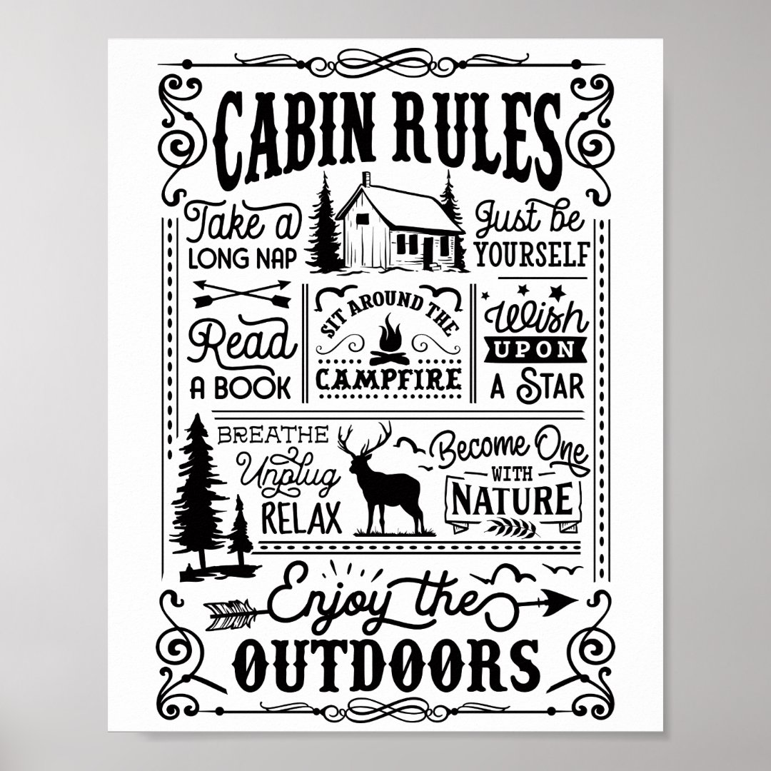 Campsite Rules Poster Zazzle