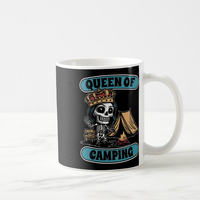 Campsite Skeleton Tenting Tent - Campfire Queen Of Coffee Mug (Right)