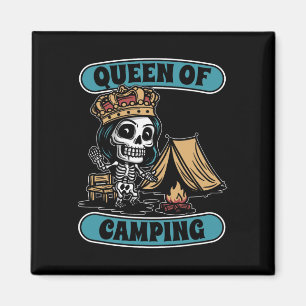Campsite Skeleton Tenting Tent - Campfire Queen Of Magnet