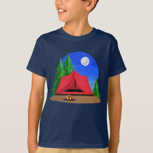 Campsite Under a Full Moon Kid's Tee
