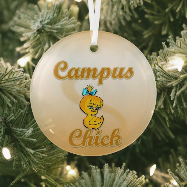 Campus Chick Glass Ornament (Insitu)