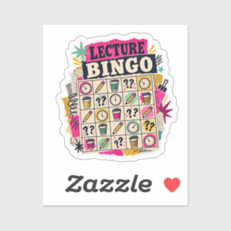 Campus Lecture Bingo Pop Collage Sticker