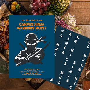 Campus Ninja Fun cipher fraternit Invitation card