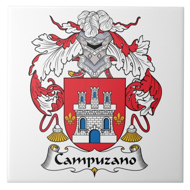Campuzano Family Crest Ceramic Tile (Front)