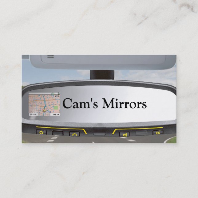 Cam's Mirrors Business card (Front)
