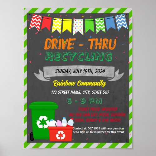 Can and Bottle Drive Fundraiser template Poster