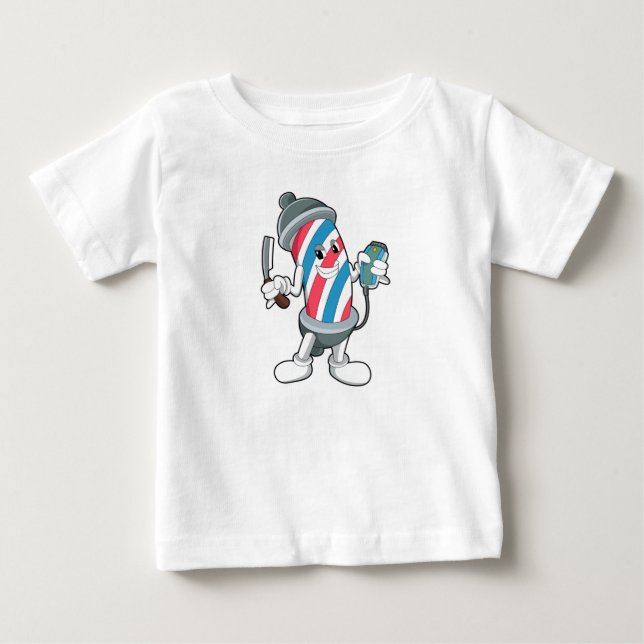 Can as Hairdresser with Razor Baby T-Shirt (Front)