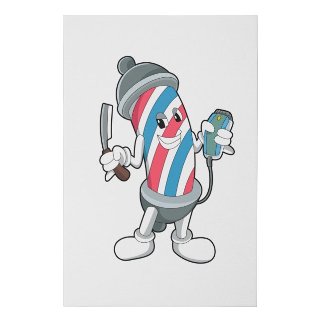 Can as Hairdresser with Razor Faux Canvas Print (Front)