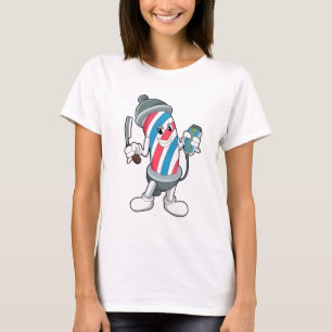 Can as Hairdresser with Razor T-Shirt