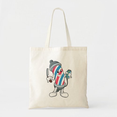 Can as Hairdresser with Razor Tote Bag