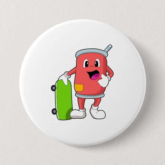 Can as Skater with Skateboard Button (Front)