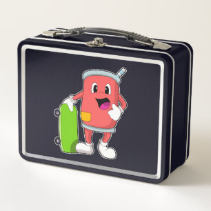 Can as Skater with Skateboard Metal Lunch Box