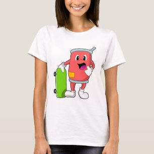 Can as Skater with Skateboard T-Shirt