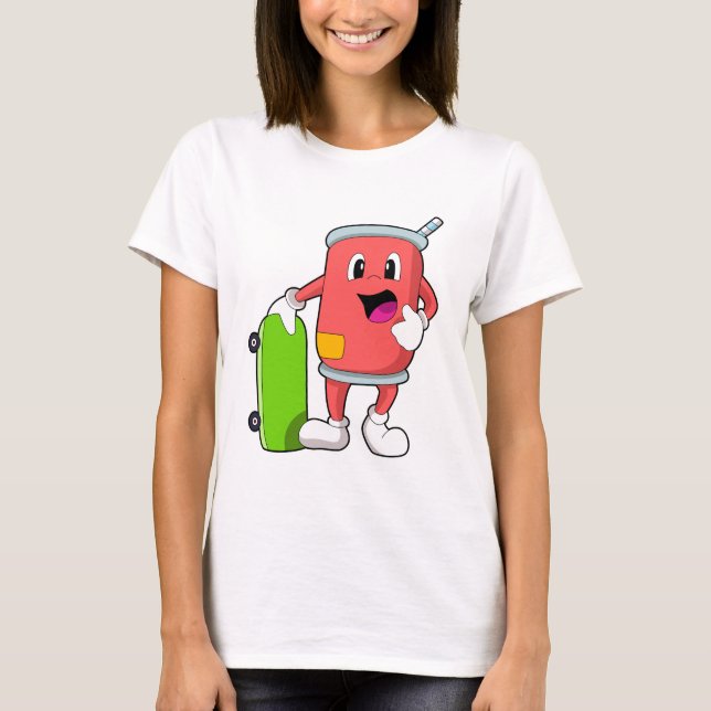 Can as Skater with Skateboard T-Shirt (Front)