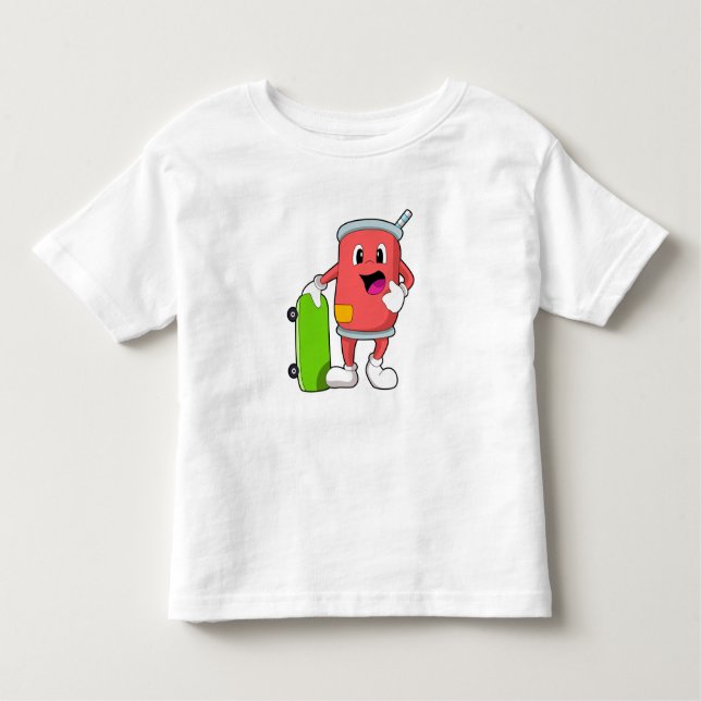 Can as Skater with Skateboard Toddler T-shirt (Front)