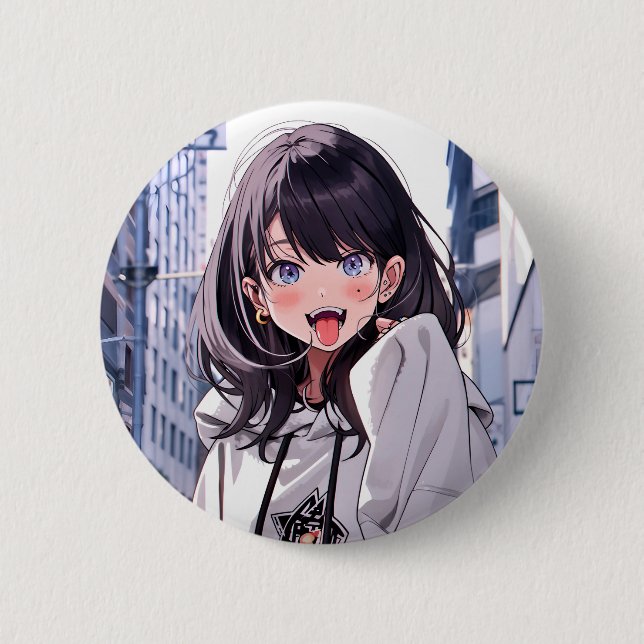 Can Badge Akkanbe JK|Badge Sushi Musume Generative Button (Front)
