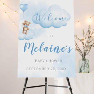 Can Barely Wait Blue Baby Shower Welcome Sign