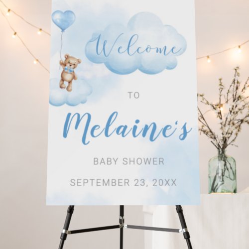 Can Barely Wait Blue Baby Shower Welcome Sign