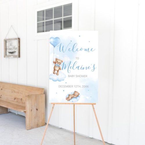 Can Barely Wait Blue Sky Baby Shower Welcome Sign