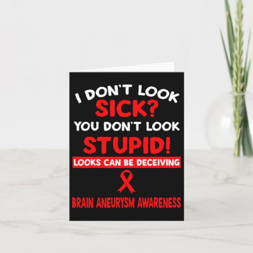 Can Be Deceiving Brain Aneurysm Awareness T  Card