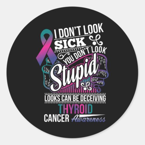 Can Be Deceiving Thyroid Cancer Awareness  Classic Round Sticker