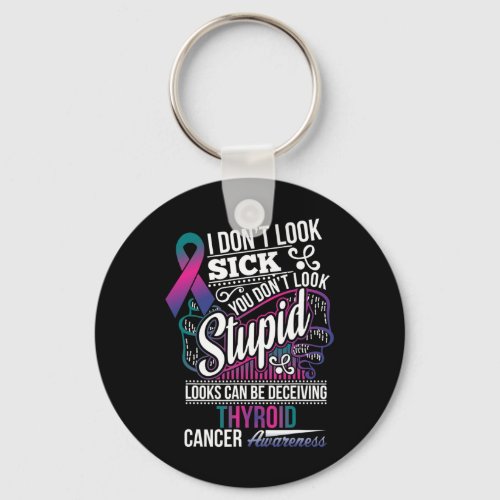 Can Be Deceiving Thyroid Cancer Awareness  Keychain