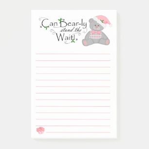 Can Bear-ly Wait Christmas List Post It Note