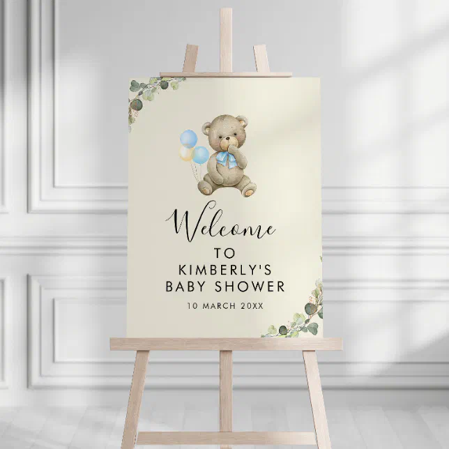 can bearly wait baby shower welcome sign | Zazzle