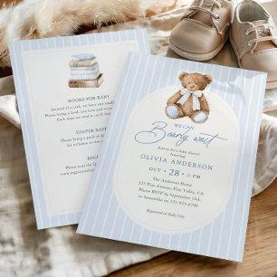 Can Bearly Wait Teddy Bear All-In-One Baby Shower Invitation
