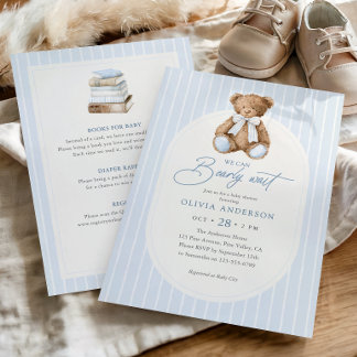 Can Bearly Wait Teddy Bear All-In-One Baby Shower Invitation