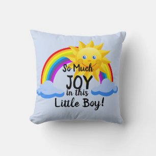 Can Change All Text So Much Joy in this Little Boy Throw Pillow