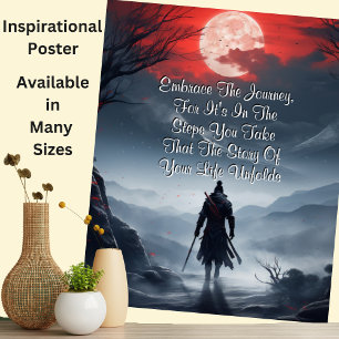 Can Change Text, Fantasy Inspirational Warrior Poster