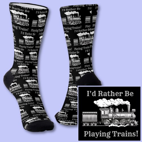 Can Change Text Id Rather Be Playing Train Socks