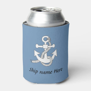 Can Cooler - Anchor with ship name