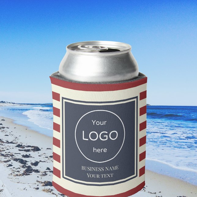 Can cooler company logo red navy blue striped (Creator Uploaded)