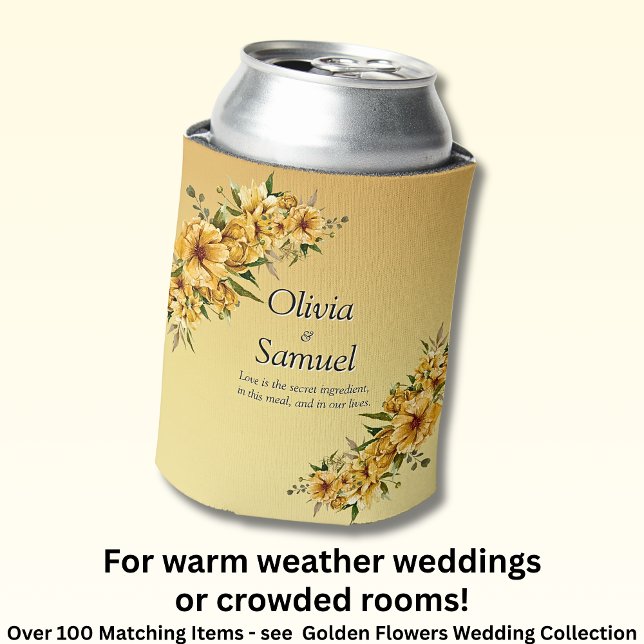Can Cooler  Golden Yellow Flowers   (Creator Uploaded)