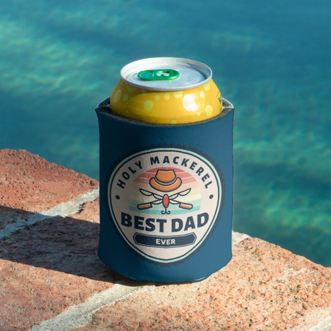 Can Cooler - Holy Mackerel! Best Dad Ever (In Situ Pool)