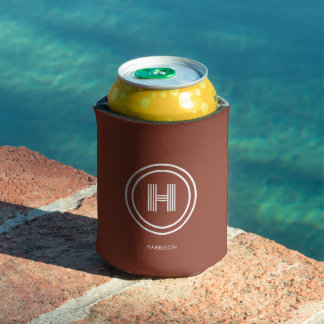 Can Cooler | Modern Simple Monogrammed