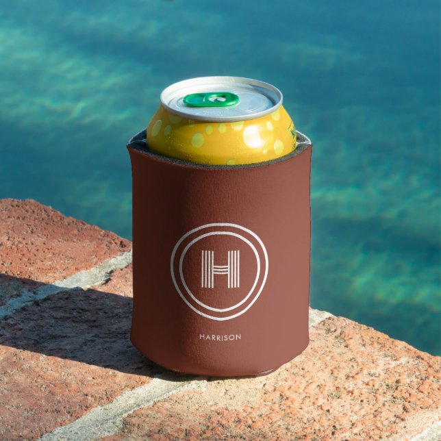 Can Cooler | Modern Simple Monogrammed (In Situ Pool)