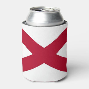 Can Cooler with flag of Alabama State, USA.