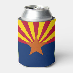 Can Cooler with flag of Arizona State, USA.