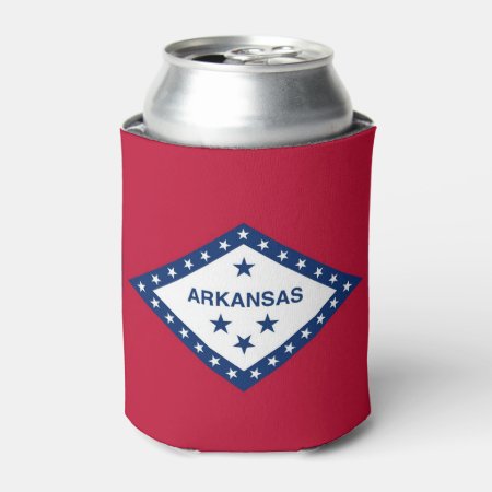 Can Cooler With Flag Of Arkansas State, Usa.